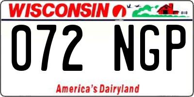 WI license plate 072NGP