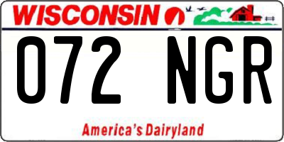 WI license plate 072NGR