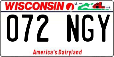WI license plate 072NGY
