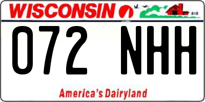 WI license plate 072NHH