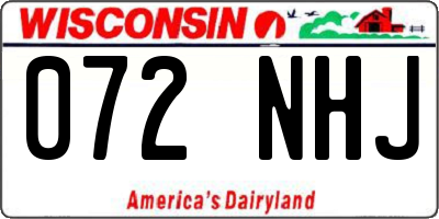 WI license plate 072NHJ