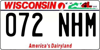 WI license plate 072NHM