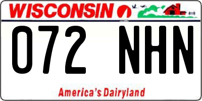 WI license plate 072NHN