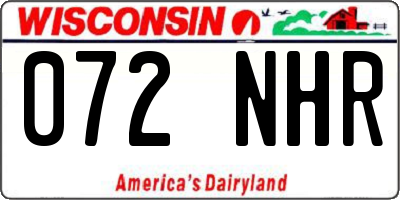 WI license plate 072NHR