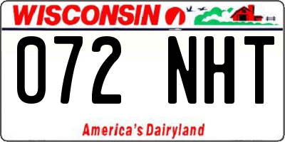 WI license plate 072NHT