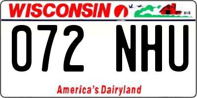 WI license plate 072NHU