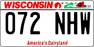 WI license plate 072NHW