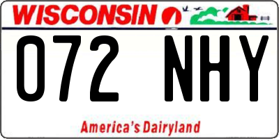 WI license plate 072NHY
