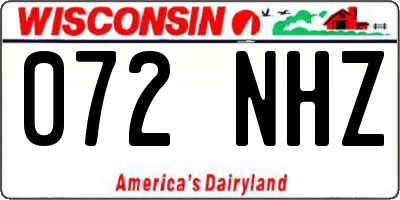 WI license plate 072NHZ