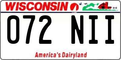 WI license plate 072NII