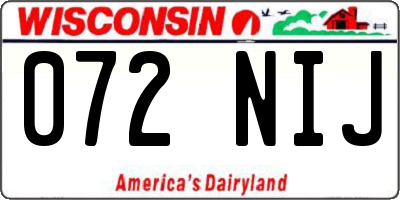 WI license plate 072NIJ