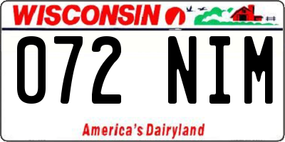 WI license plate 072NIM