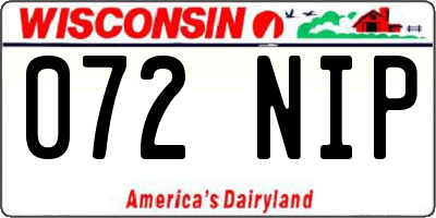 WI license plate 072NIP