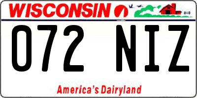 WI license plate 072NIZ