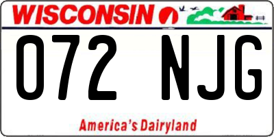 WI license plate 072NJG