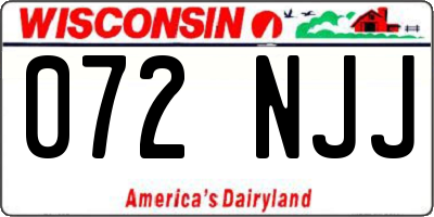 WI license plate 072NJJ
