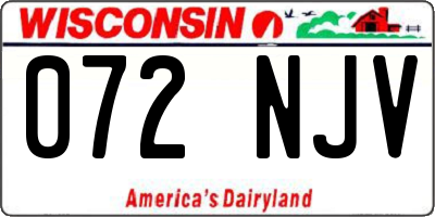 WI license plate 072NJV
