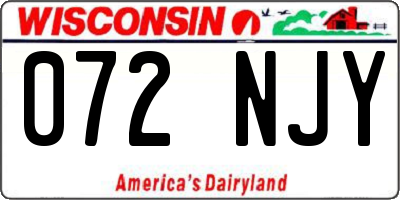 WI license plate 072NJY