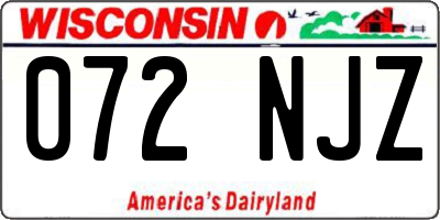 WI license plate 072NJZ
