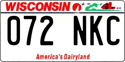 WI license plate 072NKC