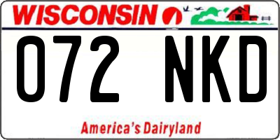 WI license plate 072NKD