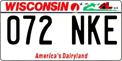 WI license plate 072NKE