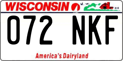 WI license plate 072NKF