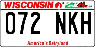 WI license plate 072NKH