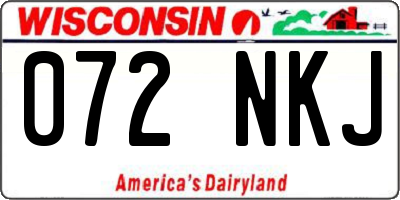 WI license plate 072NKJ