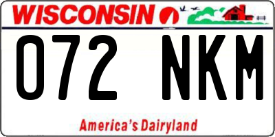 WI license plate 072NKM