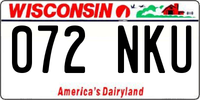 WI license plate 072NKU