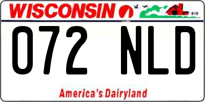 WI license plate 072NLD