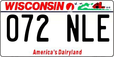 WI license plate 072NLE