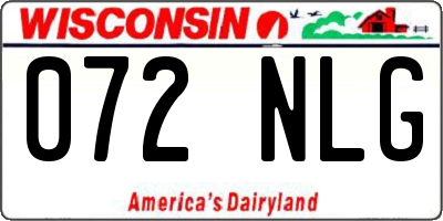WI license plate 072NLG