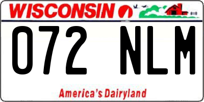 WI license plate 072NLM