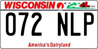 WI license plate 072NLP