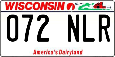 WI license plate 072NLR