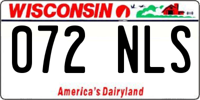WI license plate 072NLS