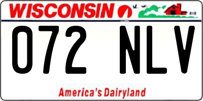 WI license plate 072NLV