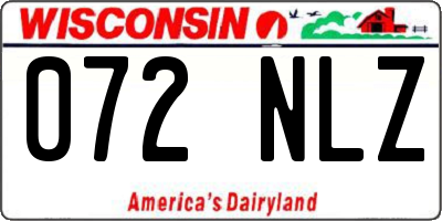 WI license plate 072NLZ