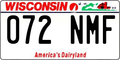 WI license plate 072NMF