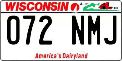 WI license plate 072NMJ