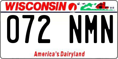 WI license plate 072NMN