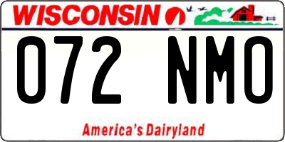 WI license plate 072NMO