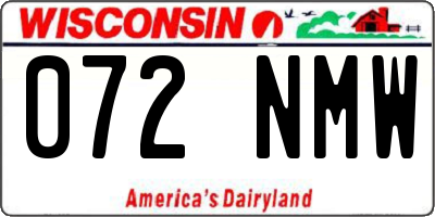 WI license plate 072NMW
