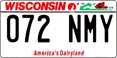 WI license plate 072NMY