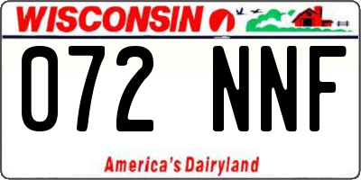 WI license plate 072NNF
