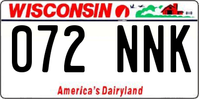 WI license plate 072NNK