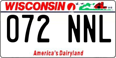 WI license plate 072NNL