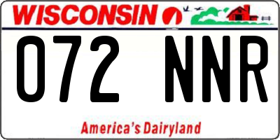 WI license plate 072NNR